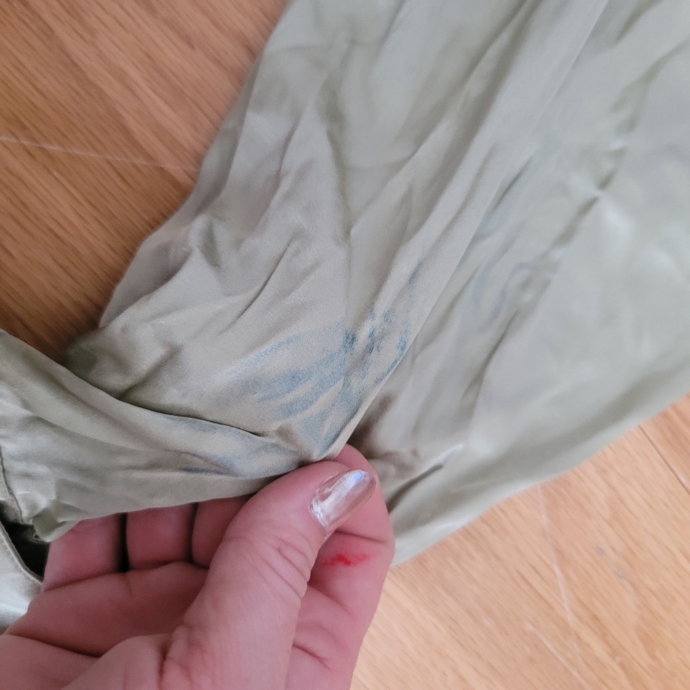 Retrofete Rocky Silk Pant in Sage Green Women’s Size Small Pleated High-Rise - Picture 7 of 9
